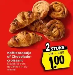 Vomar Voordeelmarkt Koffiebroodje of Chocolade-croissant aanbieding