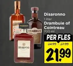 Vomar Voordeelmarkt Disaronno 1 liter Drambuie of Cointreau 700 ml aanbieding