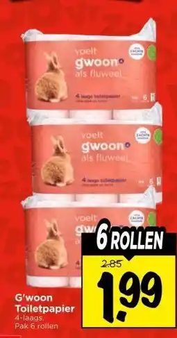 Vomar Voordeelmarkt G'woon Toiletpapier aanbieding
