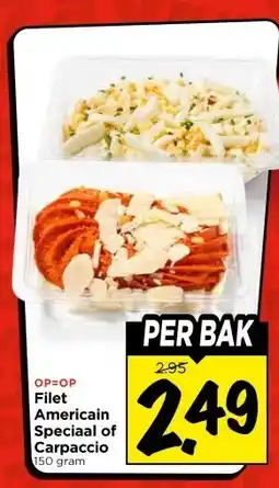 Vomar Voordeelmarkt Filet Americain Speciaal of Carpaccio aanbieding