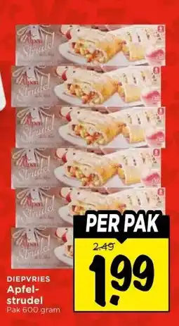 Vomar Voordeelmarkt DIEPVRIES Apfel- strudel aanbieding