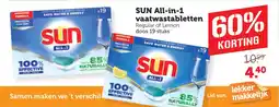 Coop SUN All-in-1 vaatwastabletten aanbieding