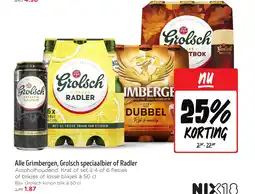 Jumbo Alle Grimbergen, Grolsch speciaalbier of Radler aanbieding