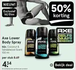 Etos Axe Lower Body Spray aanbieding
