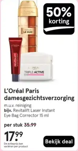 Etos L'Oréal Paris damesgezichtsverzorging aanbieding