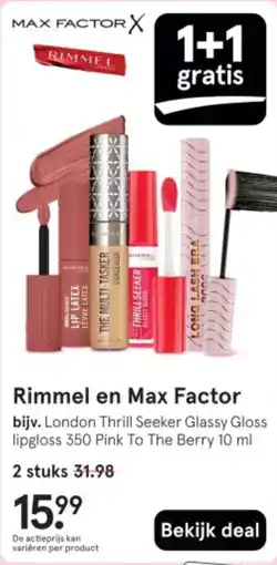 Etos Rimmel en Max Factor aanbieding