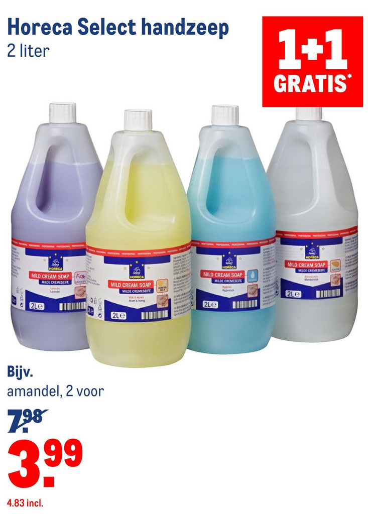 Makro Horeca Select handzeep 2 liter aanbieding