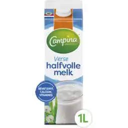 Jumbo Campina Halfvolle Melk 1L Pak aanbieding