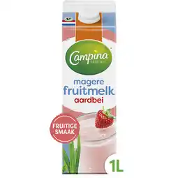 Jumbo Campina Magere Fruitmelk Aardbei 1 L aanbieding