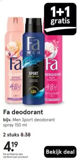 Etos Fa deodorant aanbieding