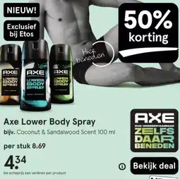 Etos Axe Lower Body Spray aanbieding