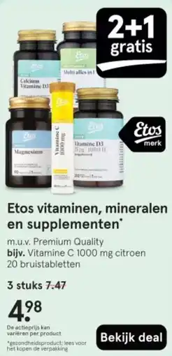 Etos Etos vitaminen, mineralen en supplementen aanbieding