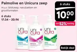 Etos Palmolive en Unicura zeep aanbieding