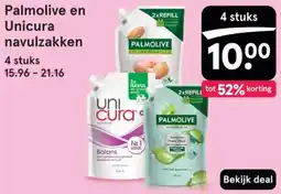 Etos Palmolive en Unicura navulzakken aanbieding