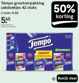 Etos Tempo grootverpakking zakdoekjes aanbieding
