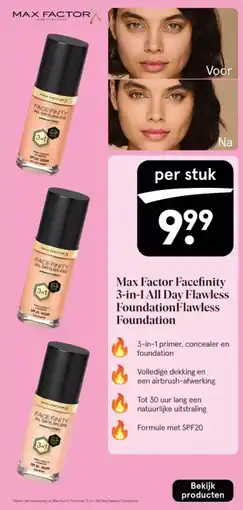 Etos Max Factor Facefinity 3-in-1 All Day Flawless Foundation Flawless Foundation aanbieding