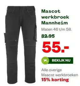 Welkoop Mascot werkbroek Mannheim aanbieding