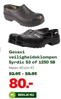 Welkoop Gevavi veiligheidsklompen Syrdic S3 of 1250 SB aanbieding
