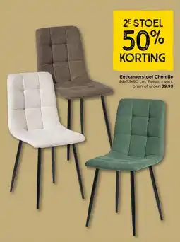 Xenos Eetkamerstoel Chenille aanbieding