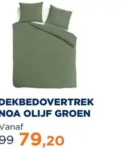 TotaalBED Dekbedovertrek Noa Olijfgroen 140 x 200/220 cm aanbieding