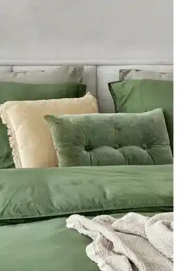 TotaalBED Dekbedovertrek Noa Olijfgroen 140 x 200/220 cm aanbieding