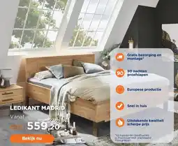 TotaalBED Bed Madrid voorraad | 140 x 200 cm | Imitatie Bianco Eiken aanbieding