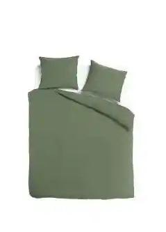 TotaalBED Dekbedovertrek Noa Olijfgroen 140 x 200/220 cm aanbieding