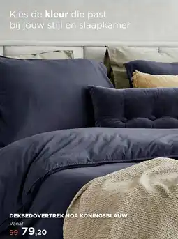 TotaalBED Dekbedovertrek Noa Koningsblauw 140 x 200/220 cm aanbieding