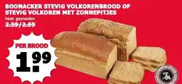 MCD Supermarkt BOONACKER STEVIG VOLKORENBROOD OF STEVIG VOLKOREN MET ZONNEPITJES aanbieding