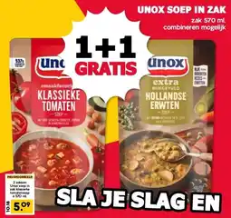 MCD Supermarkt UNOX SOEP IN ZAK aanbieding
