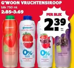MCD Supermarkt G'WOON VRUCHTENSIROOP aanbieding