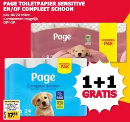 MCD Supermarkt PAGE TOILETPAPIER SENSITIVE EN/OF COMPLEET SCHOON aanbieding