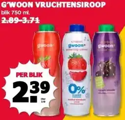 MCD Supermarkt G'WOON VRUCHTENSIROOP aanbieding