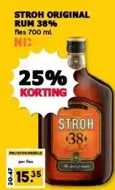 MCD Supermarkt STROH ORIGINAL RUM 38% aanbieding