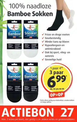 Lucovitaal 100% naadloze Bamboe Sokken aanbieding