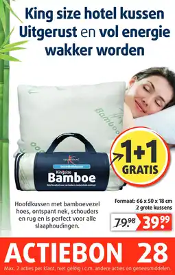 Lucovitaal King size Bamboe hotel kussen aanbieding