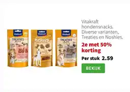 Intratuin Vitakraft hondensnacks. Diverse varianten, Treaties en Noshies. aanbieding