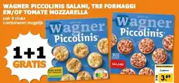 CoopCompact WAGNER PICCOLINIS SALAMI, TRE FORMAGGI EN/OF TOMATE MOZZARELLA aanbieding