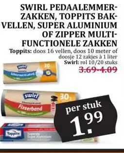 CoopCompact SWIRL PEDAALEMMER- ZAKKEN, TOPPITS BAK-VELLEN, SUPER ALUMINIUM OF ZIPPER MULTI- FUNCTIONELE ZAKKEN aanbieding
