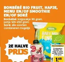 CoopCompact BONBÉBÉ BIO FRUIT, HAPJE, MENU EN/OF SMOOTHIE EN/OF SORÉ aanbieding