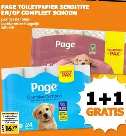 CoopCompact PAGE TOILETPAPIER SENSITIVE EN/OF COMPLEET SCHOON aanbieding
