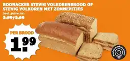 Coop BOONACKER STEVIG VOLKORENBROOD OF STEVIG VOLKOREN MET ZONNEPITJES aanbieding