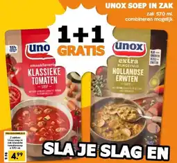 Coop UNOX SOEP IN ZAK aanbieding