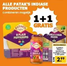 Coop ALLE PATAK'S INDIASE PRODUCTEN aanbieding