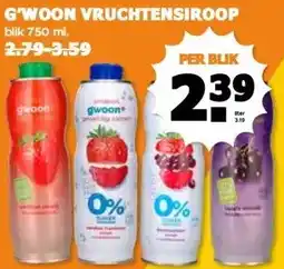 Coop G'WOON VRUCHTENSIROOP aanbieding