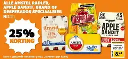 Coop ALLE AMSTEL RADLER, APPLE BANDIT, BRAND OF DESPERADOS SPECIAALBIER aanbieding