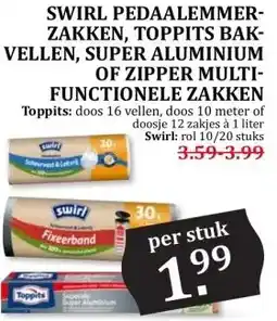 Coop SWIRL PEDAALEMMER- ZAKKEN, TOPPITS BAK- VELLEN, SUPER ALUMINIUM OF ZIPPER MULTI- FUNCTIONELE ZAKKEN aanbieding