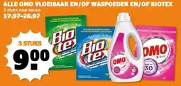 Coop ALLE OMO VLOEIBAAR EN/OF WASPOEDER EN/OF BIOTEX aanbieding
