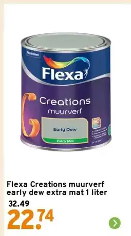 GAMMA Flexa Creations muurverf early dew extra mat 1 liter aanbieding
