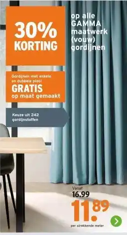 GAMMA op alle GAMMA maatwerk (vouw) gordijnen aanbieding